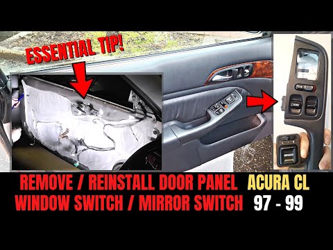 How To Remove / Reinstall Door Panel & Window / Mirror Switch | Acura CL