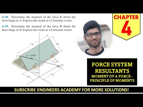4-38 Force System Resultant Moments Chapter 4 (Hibbeler Statics 14th Edition) Engineers Academy