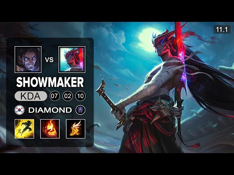 Showmaker Yone Mid vs Sylas - KR Diamond Patch 11.1