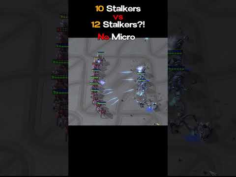 10 Stalkers vs 12 Stalkers - No Micro vs Pro Micro