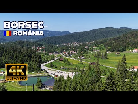 Borsec, Romania - filmare cu drona, (Borsec Town - drone footage 4K)