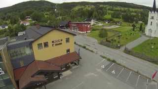 preview picture of video 'DJI Phantom drone med gopro, filmer over Eggedal sentrum 2013'