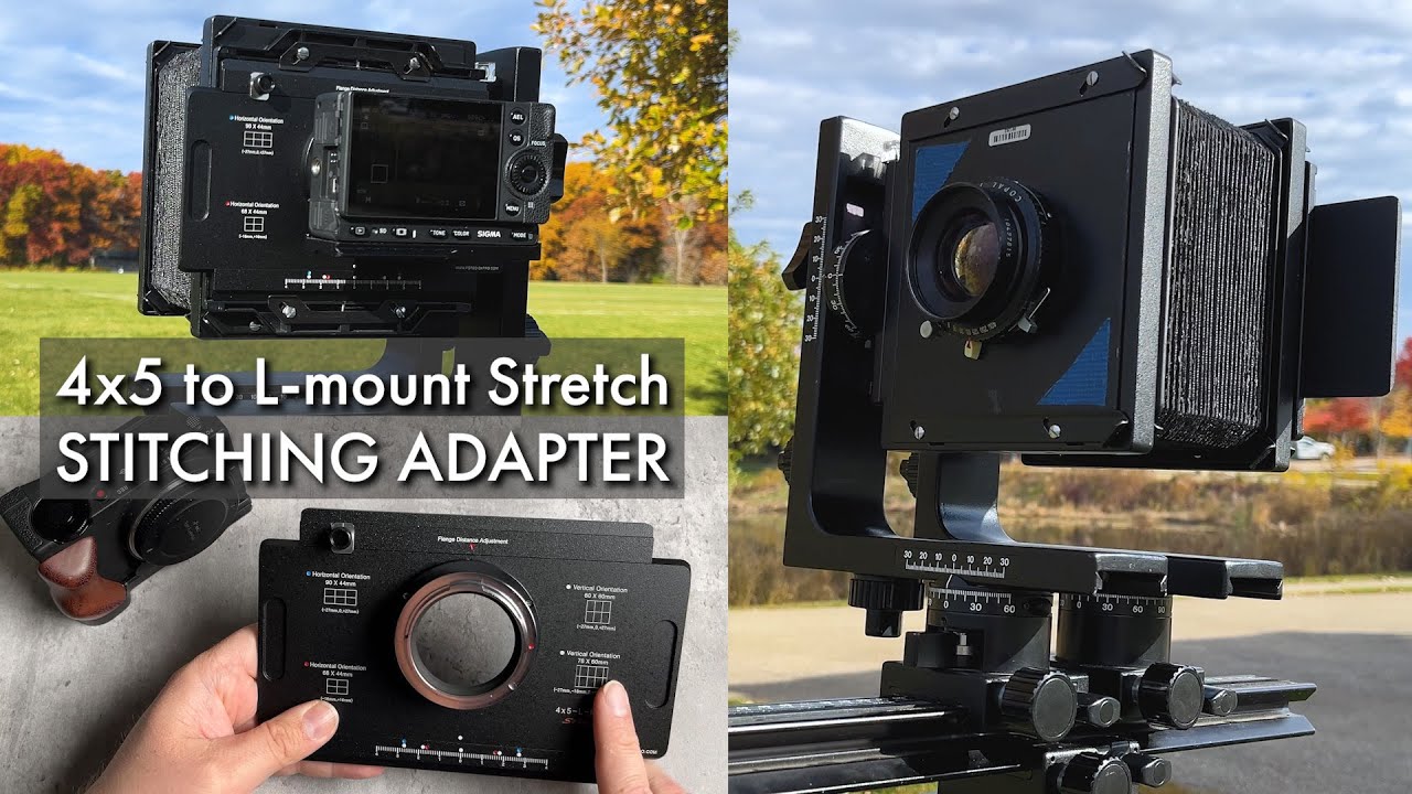 L-mount to 4x5 Large Format Camera Stitching Adapter