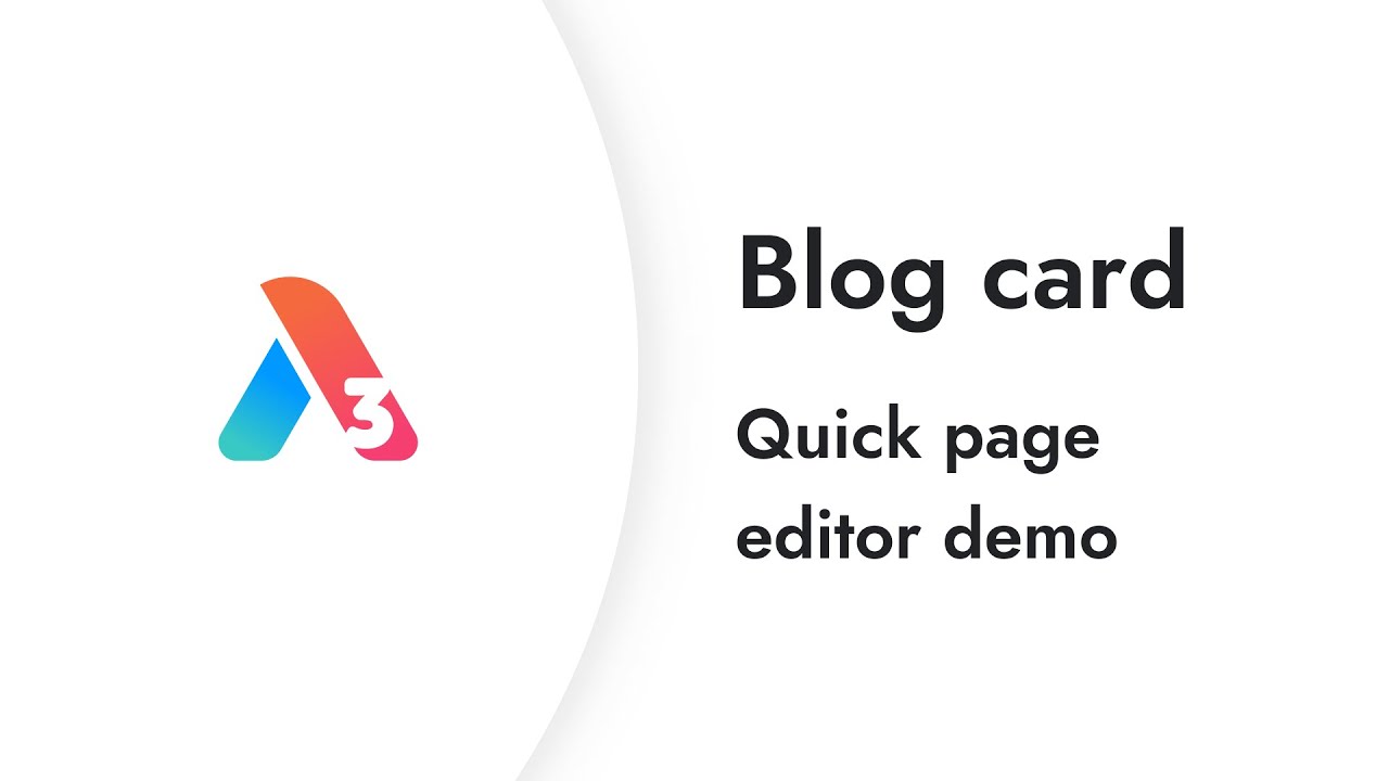 Act3 by Neambo – Blog card module – Quick page editor demo