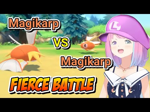 Himemori Luna - A Fierce Pokémon Battle Between Magikarp [Hololive Clip]