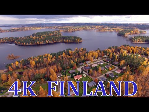 FINLAND aerial scenery Autumn /early winter 4K  drone