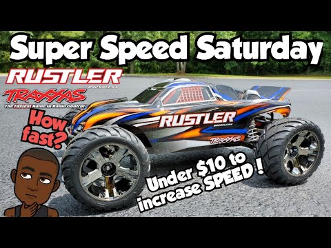How fast? Super Speed Saturday: Traxxas Rustler BL-2S with $10 gear change.