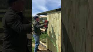 Adding a wall to your metal carport #shorts #metalcarport #construction #woodtometalscrews