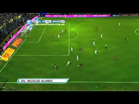 Gol de Blandi. Boca 1 - Vélez 1. Fecha 16. Torneo Final 2013. Fútbol Para Todos