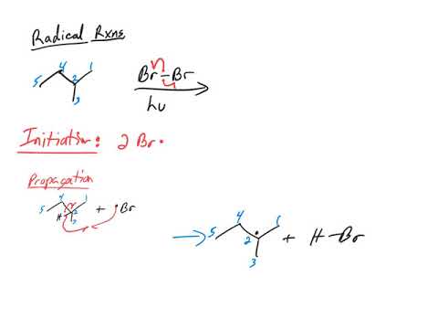 Radical Reaction of alkanes with Br2 (Bromine)-3 Steps-Initiation, Propagation, and Termination