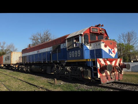 [4K] Colorido tren de contenedores de NCA con destino a Ferreyra pasando por Marcos Juárez!!!!!!