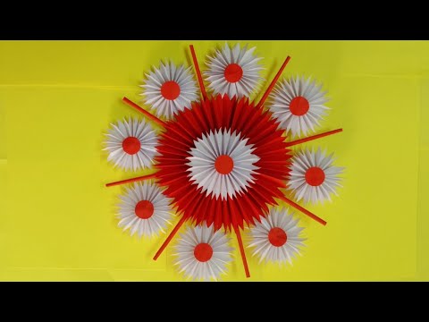 Paper flower wall hanging | easy flower wall hanging idea |