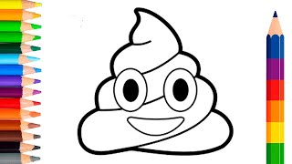How to Draw a Poo Emoji 💩 Step by Step | Learn to Draw 😊