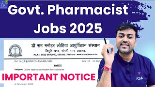 Latest Official Update Pharmacist Recruitment at RML || rml pharmacist vacancy 2025 online apply