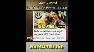 Top 5 Most Viewed South Indian movies On YouTube 🙄|| Hindi dubbed #shorts #factsiqra #southmovies