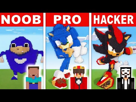 NOOB vs PRO: SONIC THE HEDGEHOG Bau Challenge in Minecraft
