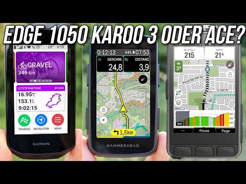 Garmin Edge 1050 vs Hammerhead Karoo 3 vs Wahoo ELEMNT ACE 👉Test & Comparison 🚲Best GPS bike comp...