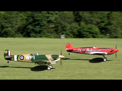 Two RC Spitfire 1/4 Scale At Joe Nall