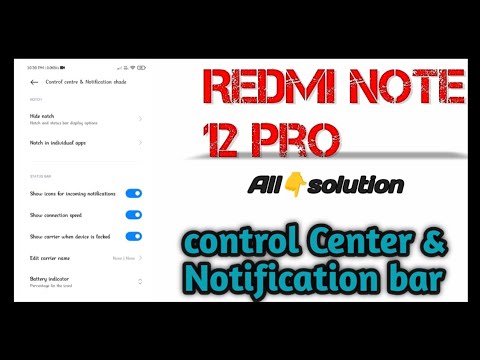 REDMI Note 12 pro👉All Settings Problem solution 👉control Center & Notification bar