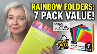 I tried these heavy duty rainbow pocket folders