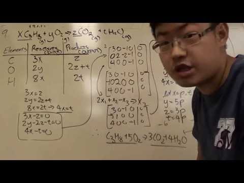 Linear Algebra 1.9PartB (Balancing Equation)