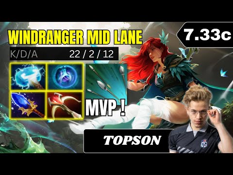 PATCH 7.33c - TOPSON GOD Windranger Mid Lane Gameplay - Dota 2 Full Match Gameplay