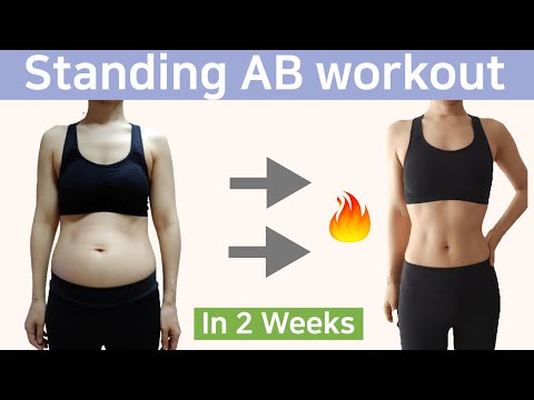 뱃살 옆구리살 자르기🔥 서서하는 10분 복근 유산소 운동!  NO 층간, NO 관절무리