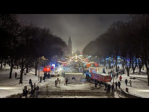 #1. Night walk around the Island of Kant. Kalininrad. Christmas Fair 07.01.2023