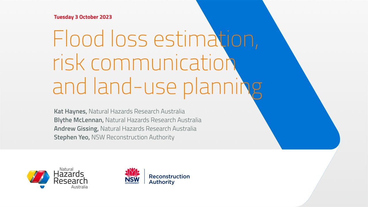 Flood loss estimation, risk communication and land use planning: online briefing