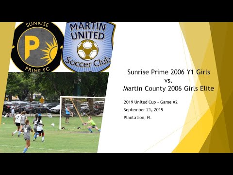 Sunrise Prime FC '06 Y1 vs Martin County 2006 Girls Elite - 9/21/19 - Full Game w/ Music
