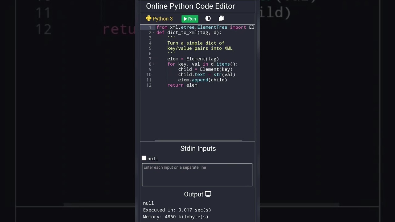 Convert dictionary to XML python #programming #developer #python #code #pythonprogramming #cleancode