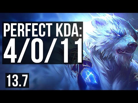 VOLIBEAR & Xayah vs THRESH & Jinx (SUP) | 4/0/11 | KR Master | 13.7