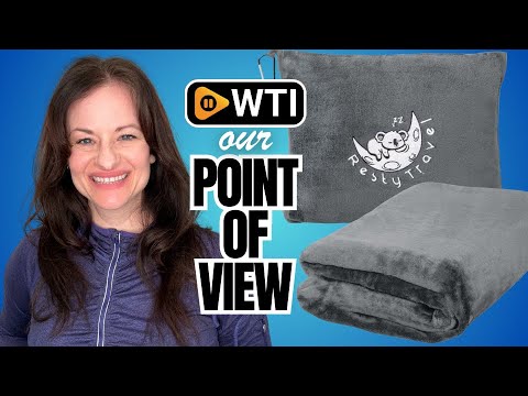 Resty Travel Blanket - Compact Airplane Blanket with Bag - Small and Lightweight Traveling Blanket & Pillow - Portable Blankets with Carabiner for Easy Transport - Plane Train Car (Deep Gray) - WTI product video review