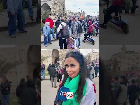 وقفة أحتجاجية في دمشق لرفضهم قرار منع بيع المشروبات الكحولية وحصرها في بعض الاماكن 