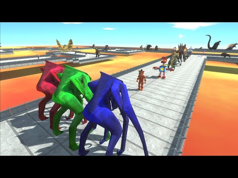 3X MUTO FEMALE VS GHIDORAH LAVA  DEATH RUN  - Animal Revolt Battle Simulator