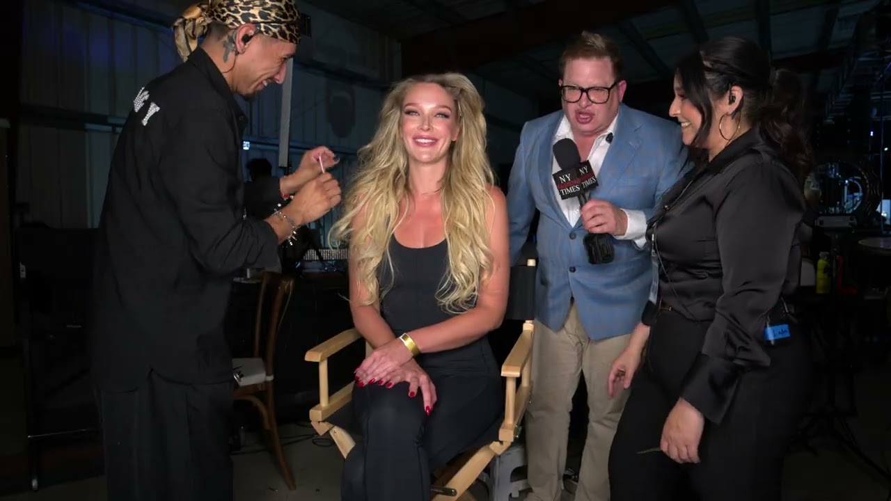 Founder, Model & Influencer Victoria.Jancke in hair prep at Super Model Mgmt Coachella Event