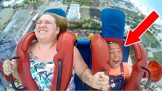 Scared Kids - GIRLS #3 | Funny Slingshot Ride Compilation