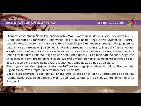 V. korizmeni tjedan – subota (Iv 11,45-56)