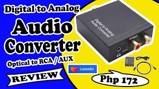 Digital to Analog Audio Converter | Optical Coax Toslink to RCA L/R Stereo Audio Adapter