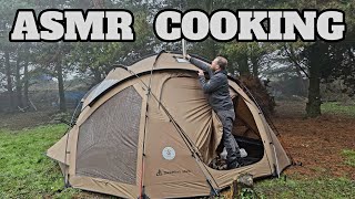 ASMR, Hot Tent camping & Cooking 
