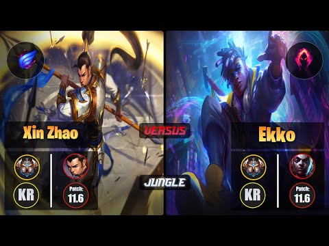 Challenger XIN ZHAO [Phase Rush] (Jungle) VS  EKKO - Challenger KR Patch 11.6