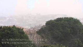 preview picture of video 'Lemnos/ Limnos snowstorm 2012- 10 Beaufort windspeed'