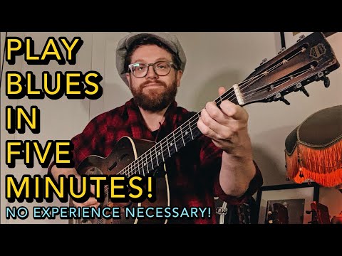 Play The Blues in 5 Minutes! Absolute Beginners Guitar Lesson - No Experience Necessary