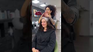 Das war der große Tag von Utte aus Frankfurt !Von schwarz auf grau Silber!❤️#greyhair #hairstyle