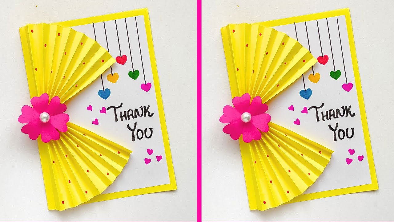 Easy and Cutest DIY Thank You Greeting Card | Thank You Card for Teacher | Thank You Card for Friend