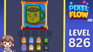 Pixel Flow Level 826 Solution Walkthrough
