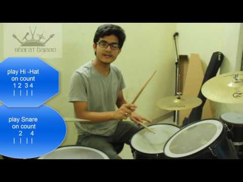 EASY BASIC and ESSENTIAL DRUM BEAT OF 60 BPM  & 100 BPM FOR  BEGINNERS  IN HINDI || L-3 by ANURAG