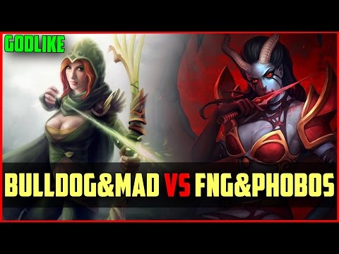 Bulldog QOP 7ckngMad Windranger Godlike vs FNG & DKPhobos | ranked DOTA 2 gameplay