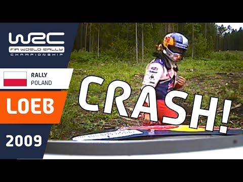 LOEB onboard CRASH Rally Poland 2009 Citroen C4 WRC Stage 4