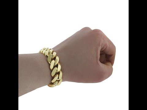 9K 14K 18K Heavy  Gold Cuban Link Curb Bracelet - Hatton Jewellers London C247